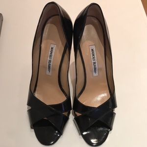 Manolo Blahnik Callamu Patent Leather Sandals